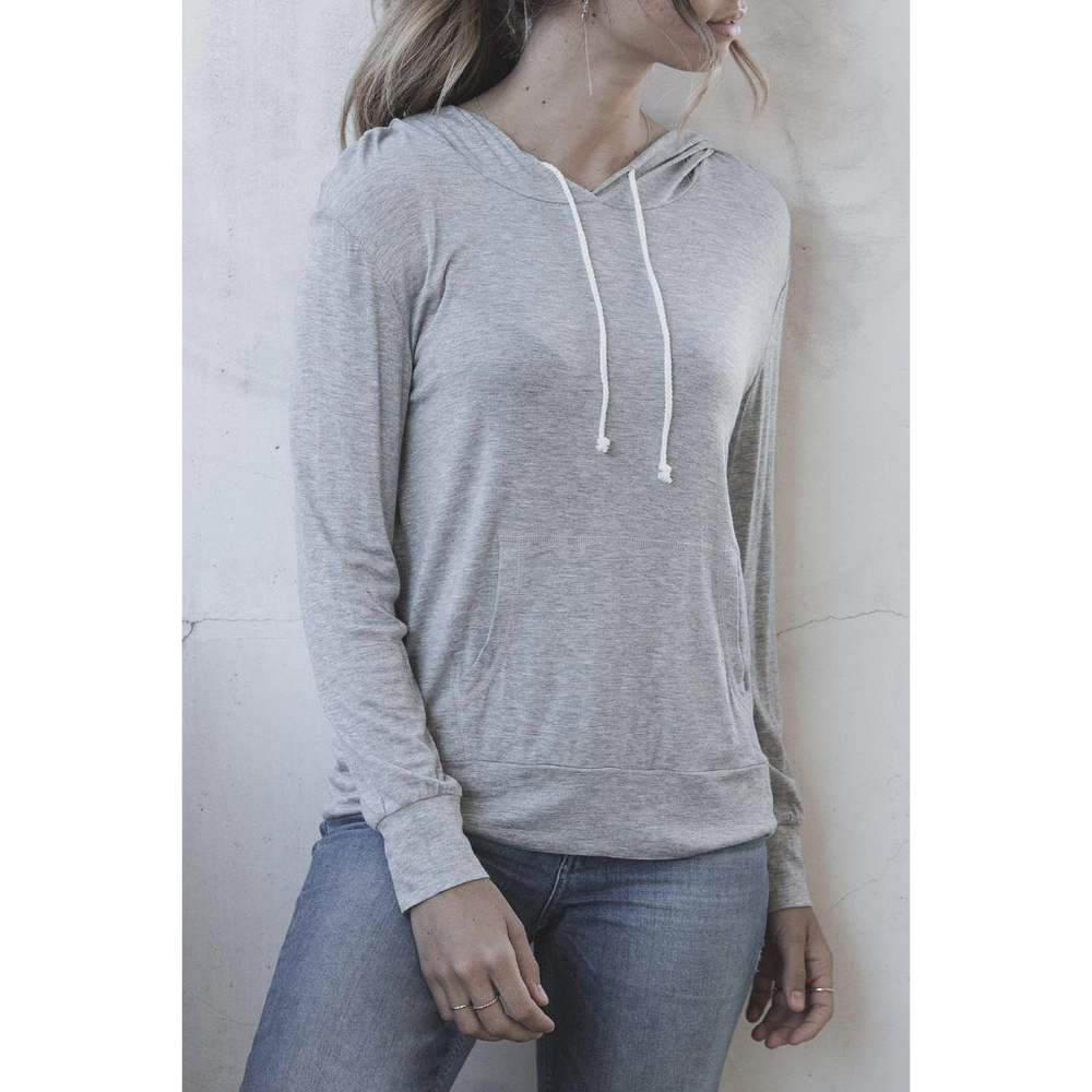 Heather Grey Front-Pocket Hoodie